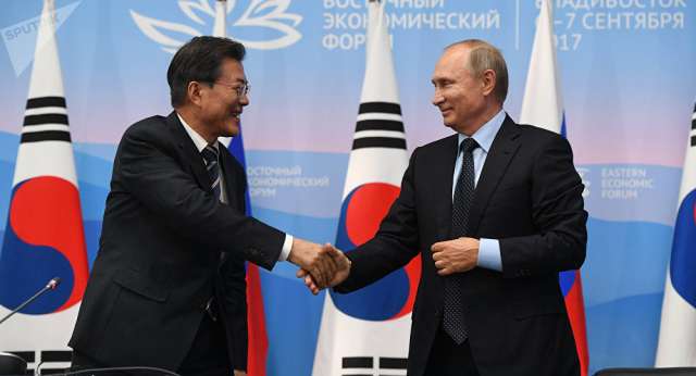 الرئيس الروسي ورئيس كوريا الجنوبية