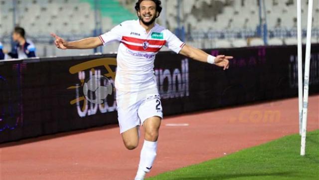 محمود علاء مدافع فريق الكرة الأول بنادي الزمالك