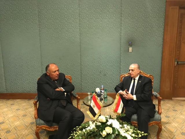 وزير الخارجيّة محمد علي الحكيم يلتقى مع نظيره المصريّ 