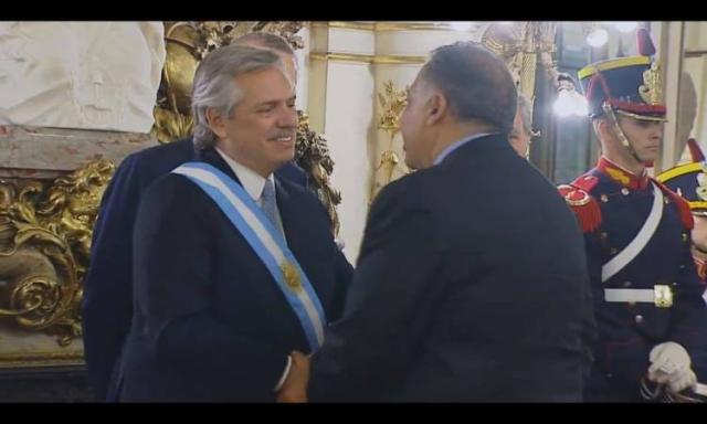 سفير مصر   و الرئيس الأرجنتينى الجديد
