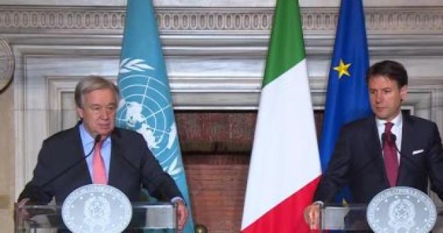 الأمين العام للأمم المتحدة، أنطونيو جوتيرس ورئيس وزراء إيطاليا