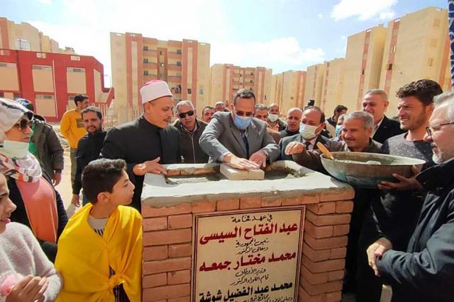 وضع حجر الأساس لإقامة مسجد بتكلفة 6 ملايين جنيه بالعريش