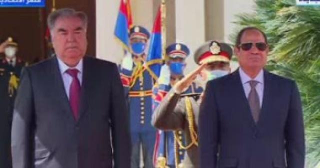 الرئيس السيسي يستقبل رئيس طاجيكستان بقصر الاتحادية