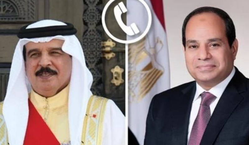 الرئيس السيسي وملك البحرين يستعرضان جهود التوصل لوقف إطلاق النار بغزة